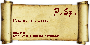 Pados Szabina névjegykártya