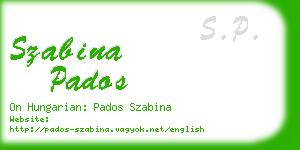 szabina pados business card